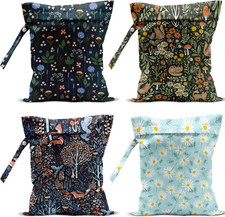4 Pack Cute Wet Bag Waterproof Washable Reusable Wet Dry Bag for Swimsuit Dir...