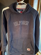 Tommy Hilfiger Men  s Navy Blue Full Zip Embroidered logo hoodie Size Medium NWT