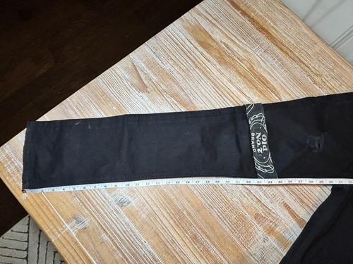 NUDIE JEANS Co Thin Finn Slim Black Ring Jack Daniel’s Denim Jeans Sz 31x34 - Picture 18 of 20