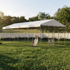 20x10 FT Large Outdoor Dog Kennel with Canopy Waterproof Cover for Large Dogs