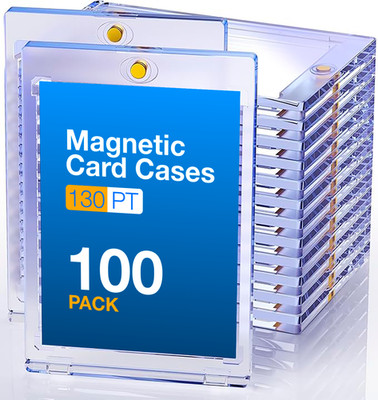 100 Pack Magnetic Trading Holders Sports Card 130pt One-Touch Hard UV Protection