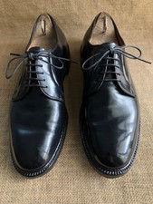 Alden 9901 Black Shell Cordovan Plain Toe Blucher Derby Shoes Size US 8.5 CE