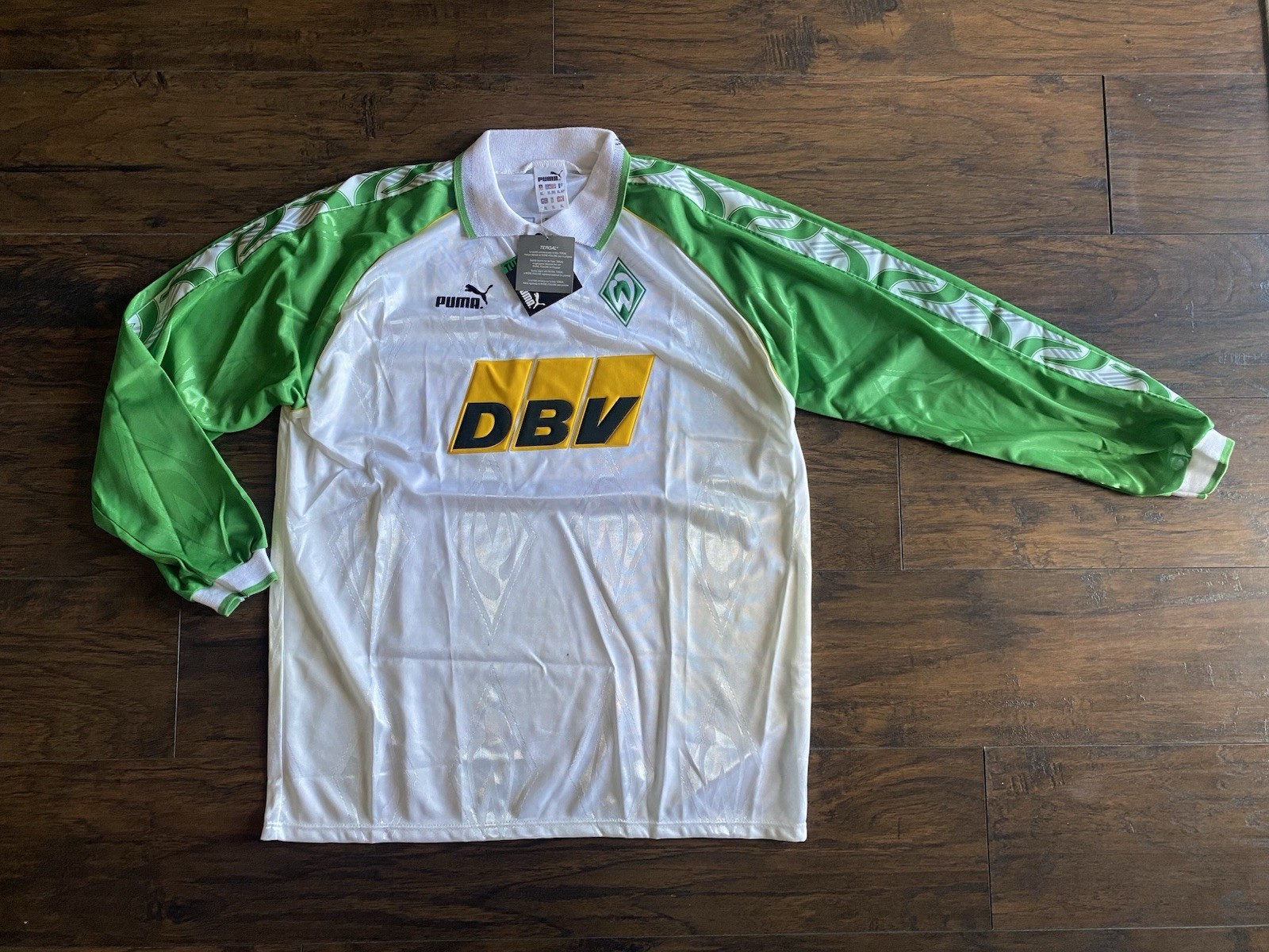 VTG NWT 1990s Werder Bremen Puma Long Sleeve Football Shirt Jersey DBV Size XL