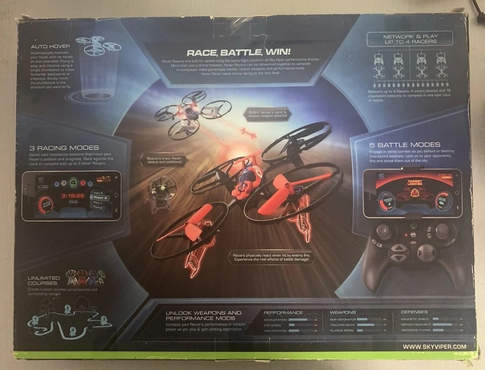 1 set RED Sky Viper HOVER RACER game enhanced battle drone OPEN BOX - NEVER USED - Image 2 of 4