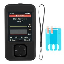 Dexcom G7 Receiver Case with Wrist Lanyard and 2PCS Screen Protector Black