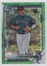2021 Bowman Draft Chrome Green Sparkle Refractor 98/99 Milkar Perez #BDC-117 s3g