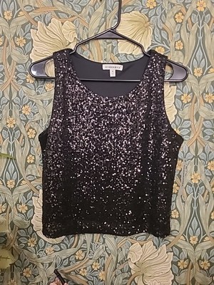 New Roommates black sequin t-shirt with tag, Size S