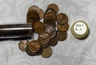 1913-P Wheat Cent 50 Coin Roll Good to Fine Circulated