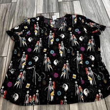 Disney Nightmare Before Christmas Women's Medical Scrub Top Size 2XL
