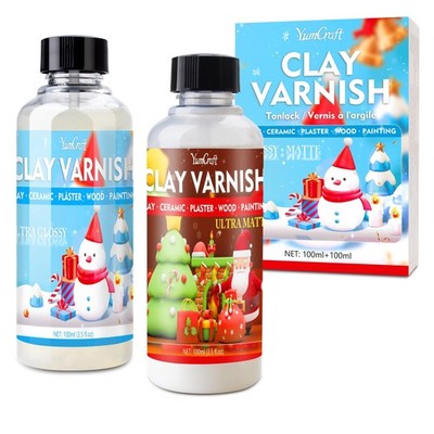 Air Dry Clay Glaze 7 OZ (200ml), Clear High Gloss & Matte Sealant, Waterproof...