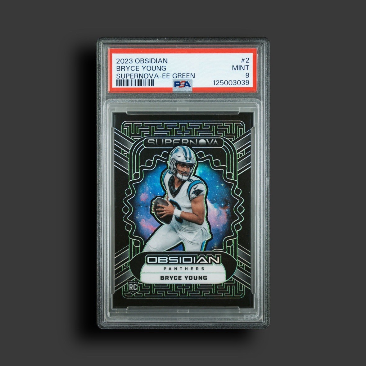 2023 Panini Obsidian Supernova Bryce Young #2 Electric Etch Green /35 PSA 9 (RC)