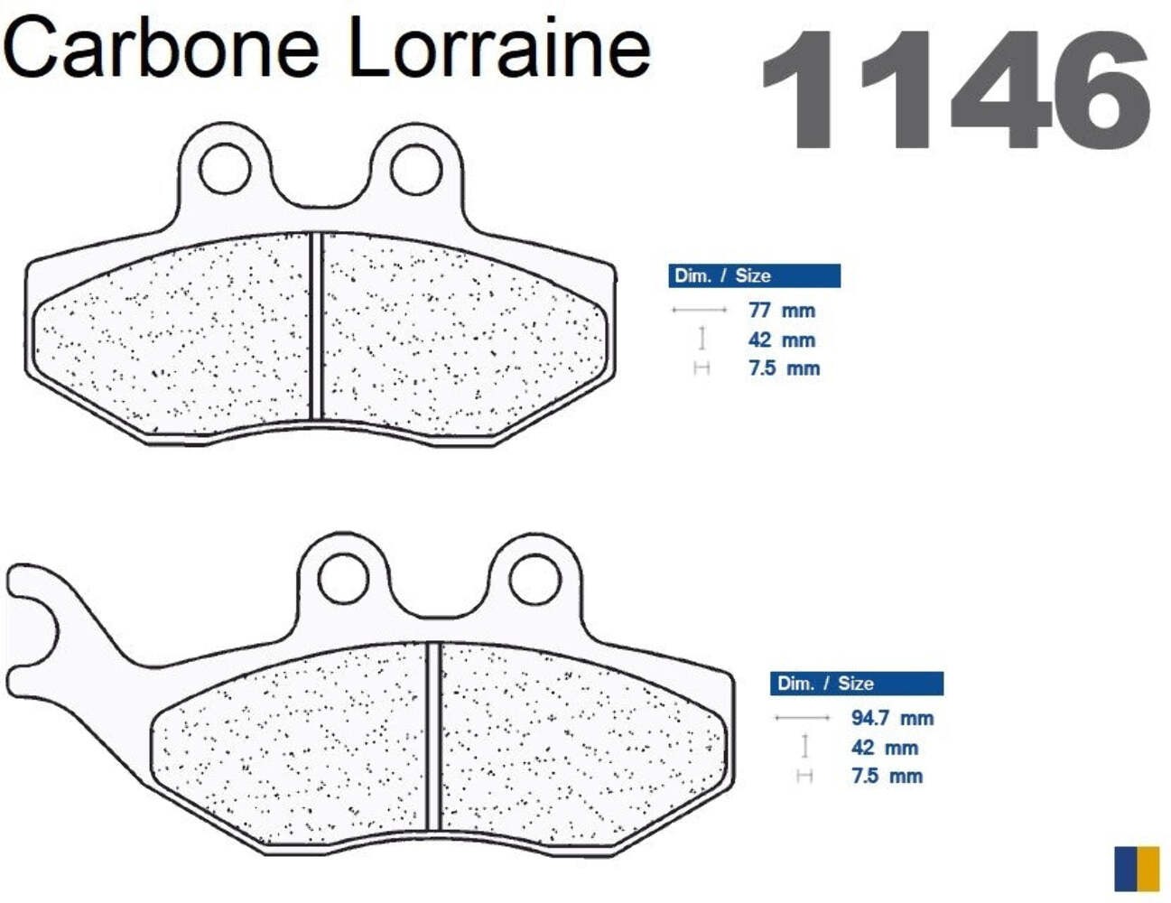 Plaquettes de frein Carbone Lorraine 1146 XBK5 pour moto de sport
