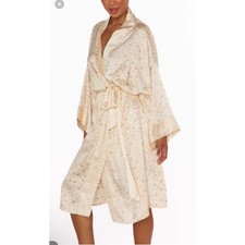 Show Me Your Mumu Harlow Silkey Bata Estampado Animal Guepardo Cebra Crema y Bronceado O/S