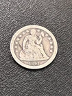 1841 Seated Liberty Silver Dime Fine Details. Silver 10 Cents TOUGH DATE!