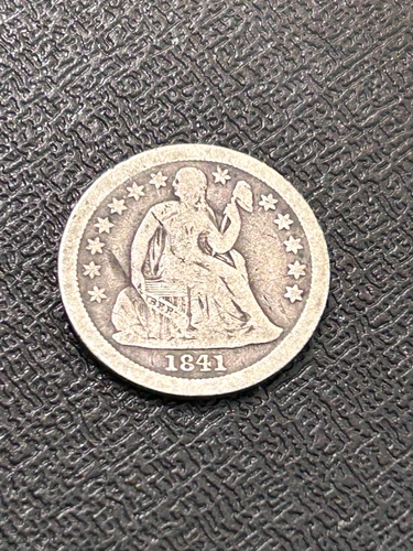 1841 Seated Liberty Silver Dime Fine Details. Silver 10 Cents TOUGH DATE!