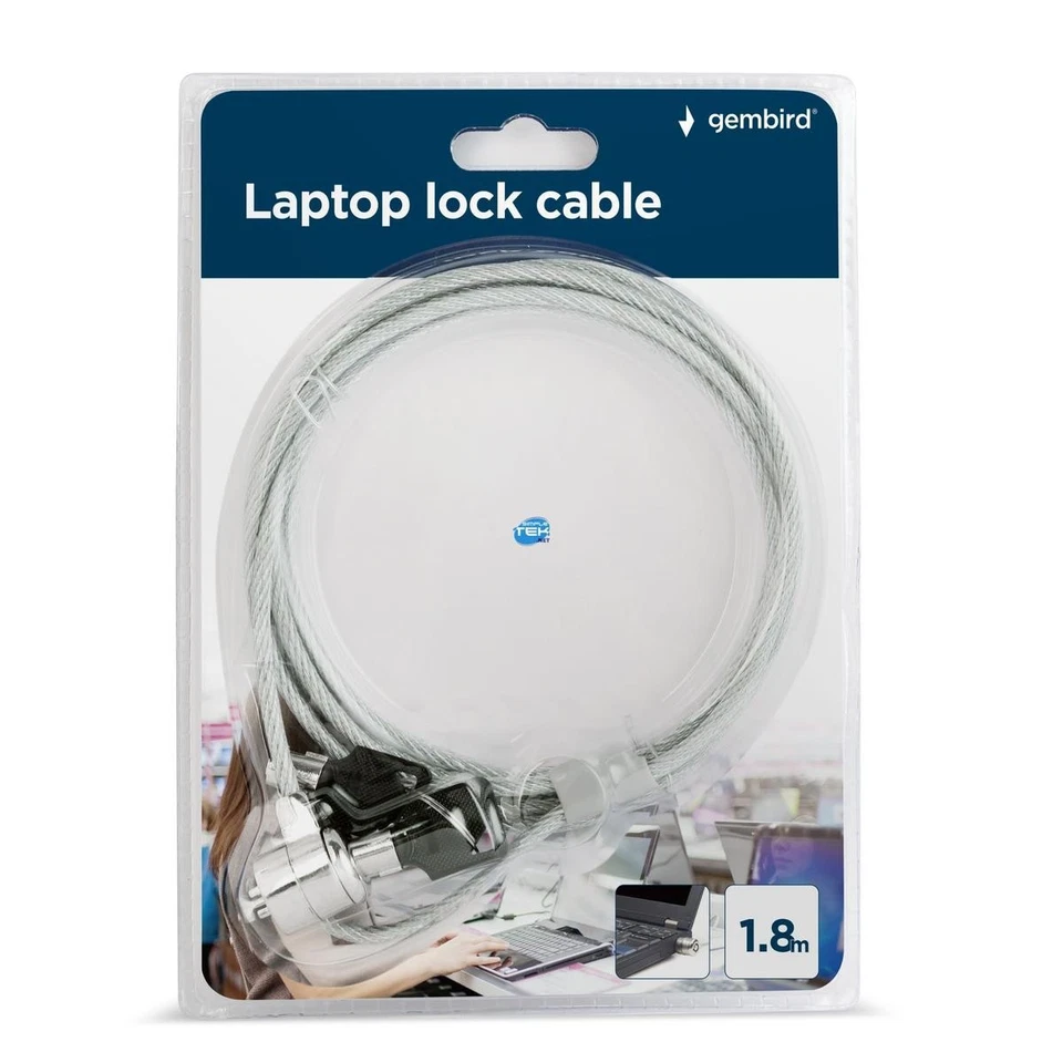 Cavo Di Sicurezza Blocco Notebook Con Chiave Lucchetto Antifurto Laptop Pc_ - Immagine 3 di 4