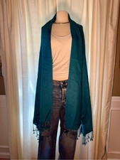 Teal Cashmere/Silk Wrap Scarf - Women's Lightweight Shawl