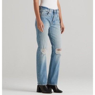 EDWIN Size 28 DISTRESSED TASH RELAXED STRAIGHT LEG DENIM JEAN IN SURRENDER