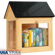Outdoor Little Library Book Box Weatherproof Storage Durable Wooden Design New