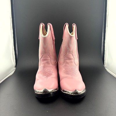 Durango BT758 Western Boots Kids US 5.5D Pink Embroidered Rubber Sole Bootie