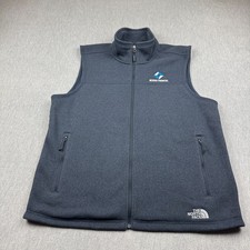 The North Face Vest Mens XL Gray Fleece Sweater Full Zip Mock Neck Logo