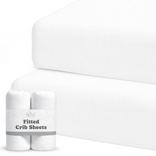 Buttery Soft Neutral Organic Cotton Blend Fitted Crib Sheets 2pk Std/Toddler Mat