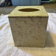 NWOT Tan Marble Boutique Tissue Box Holder Cover/decorative/Stylish/Sq./AK3411.L