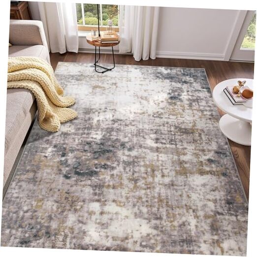 Soft Washable 4x6 Non-Slip Abstract Modern Area Rugs for Living Room