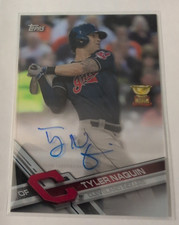 2017 Topps Clearly Authentic TYLER NAQUIN Auto Acetate Indians