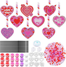 36 Sets Valentine'S Day Suncatcher Craft Kits Heart Suncatchers Ornaments DIY Lo
