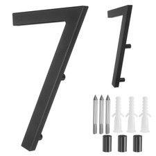 5" Solid Aluminum Floating House Numbers for Outside Address(Number 7, Black)