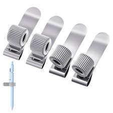 4PCS Metal Pen Clip for Notebook, Clipboard Pencil Holder Retractable Spring