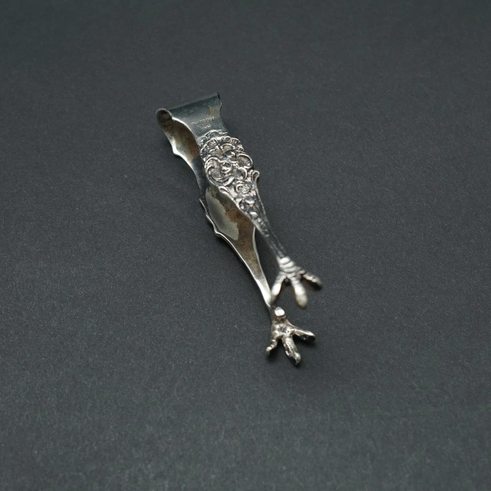 Sugar Cube Tongs 900 Silver Bird Claw Argentina Antique around 1910 1.58EDW - Image 2 of 4