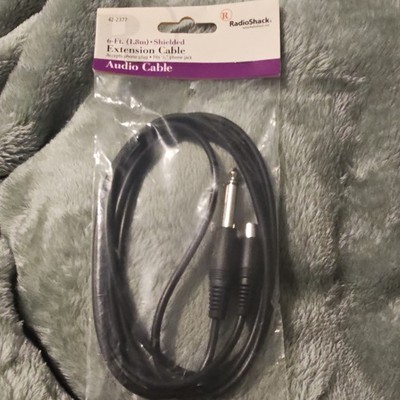 RadioShack Shielded Audio Extension Cable 6ft 1/4in Jack Black MPN 42-2377