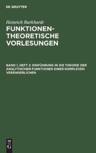 Heinrich Burkha Einführung in Die Theorie Der Analytischen Funktionen (Hardback)