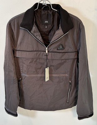 NWT River Island Mens SMALL Dark Grey 1/4 Zip Front Zip Pockets Adjustable Cuffs