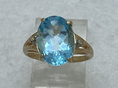 Alwand Vahan AV 14k Gelbgold Blautopas Ring Gr. 6,5 3,9g