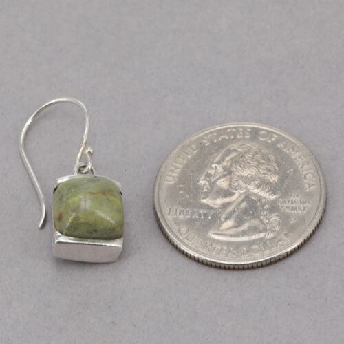 Sterling Silver Irish Shamrock Accent Connemara Marble Dangle Earrings - Picture 3 of 7