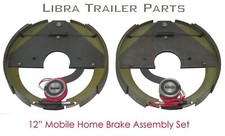 New 12 Mobile Home Trailer Brake Assembly Pair Set 3.1 Center Bore - 21010