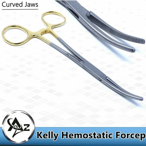 Surgical Hemostat Kelly Locking Forceps Clamp Straight Curved Artery Veterinary - Picture 2 of 59