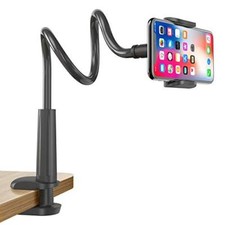 Gooseneck Cell Phone Holder, Universal 360 Flexible Phone Stand Lazy black