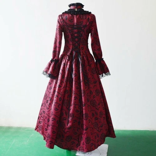 Hot Retro Damen Mittelalter Viktorianisches Kleid Kostüm Party Renaissance Kleid - Picture 9 of 30