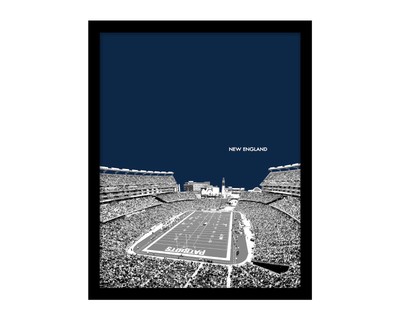 NEW ENGLAND PATRIOTS Framed GILLETTE STADIUM Football Skyline Photo . 8x10 11x14