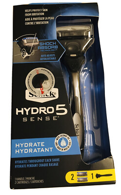 Schick Hydro 5 Sense Men's 5-Blade Razor, Hydrate, 1 Handle + 2 Cartridges