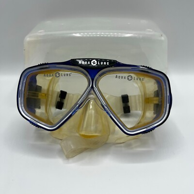 #ad #ad Aqua 2 Lung Impression Adult Scuba Diving Snorkeling Mask Goggles Glass W Case $36.00