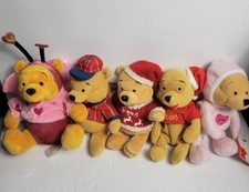 Vtg Lot Of 5 Disney Store Plush Mini Winnie the Pooh 8 4 With Tags 1999