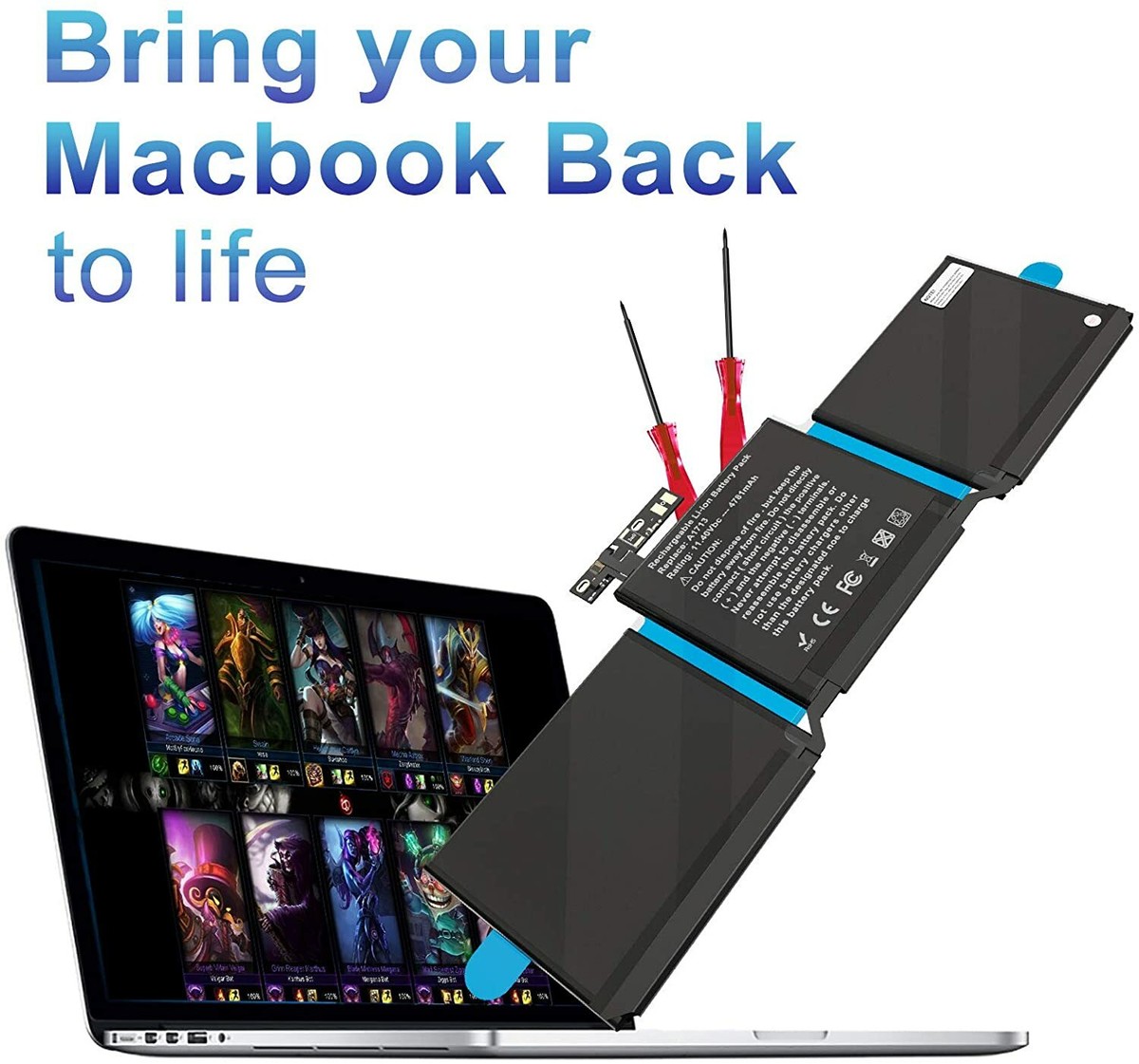A1713 Battery Replacement for MacBook Pro 13 inch A1708 Late 2016