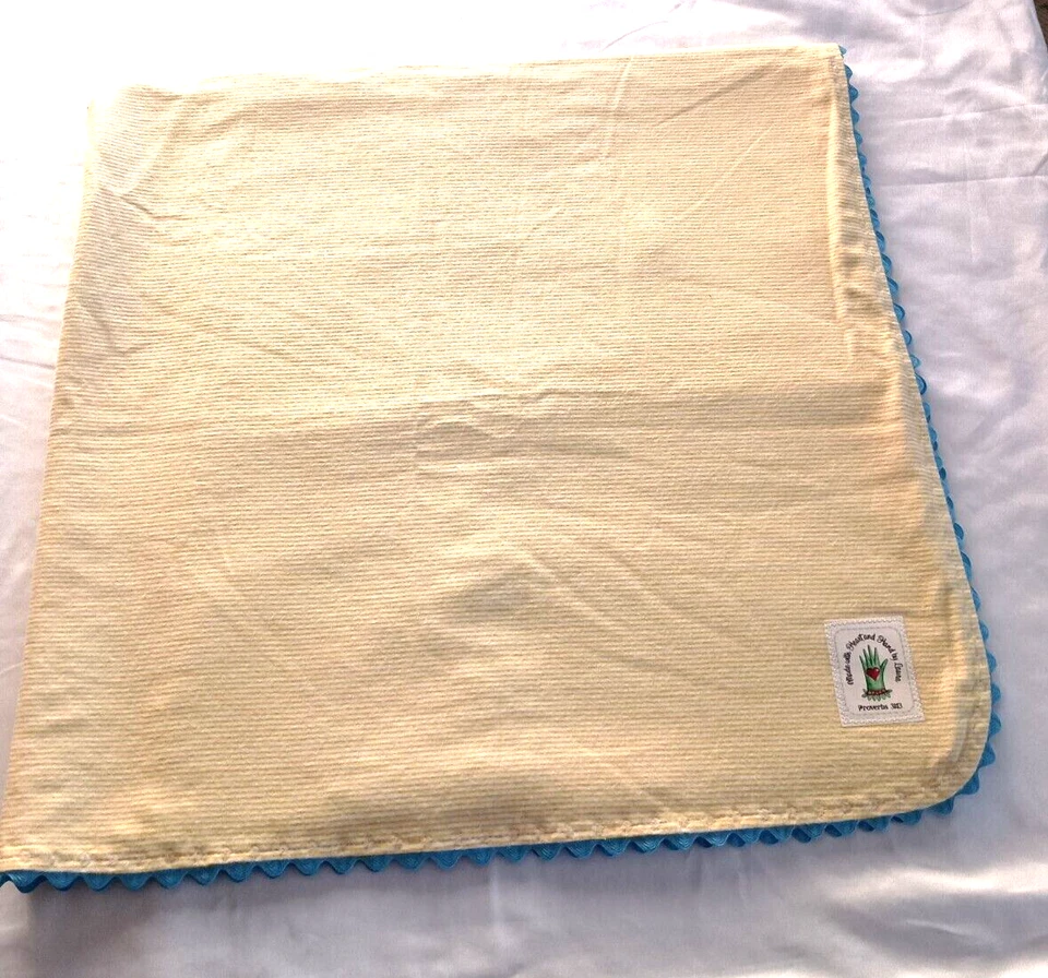 DE COLECCIÓN ARCA DE NOÉ AZUL HECHA CON CORAZÓN Y MANO POR LAURA MANTA DE CUNA DE BEBÉ TIRO Foto 3 de 4