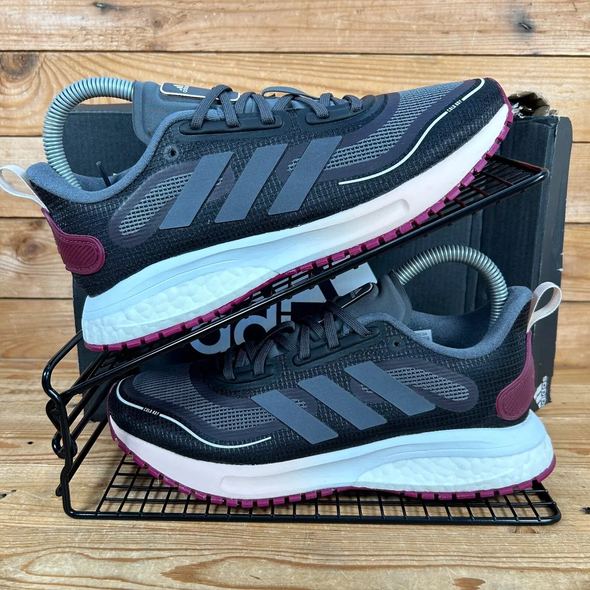ADIDAS Supernova C.RDY Size UK 4 Womens Black Purple Knit Low