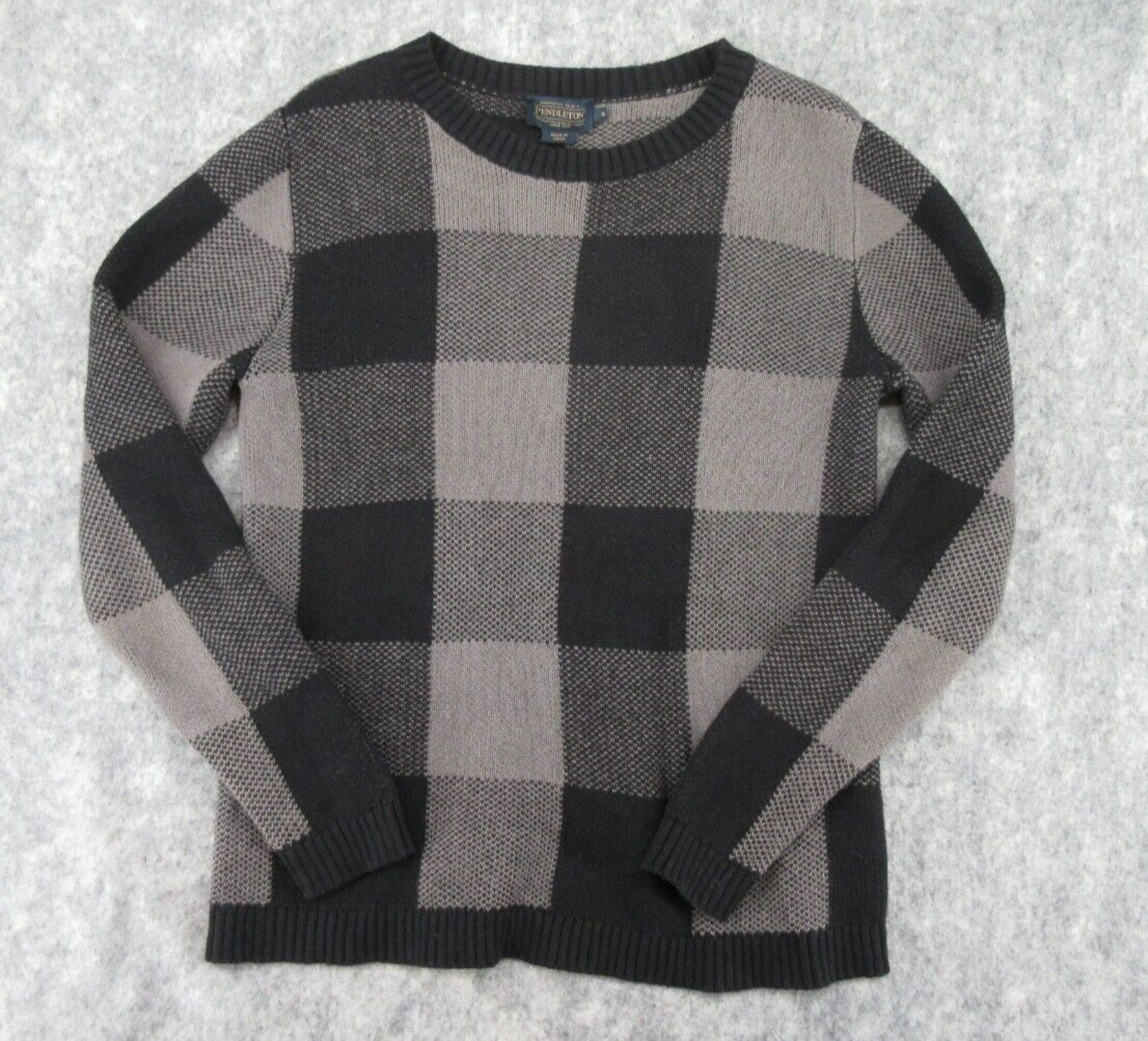 Pendleton Sweater Men Small Gray Black Pullover C… - image 1